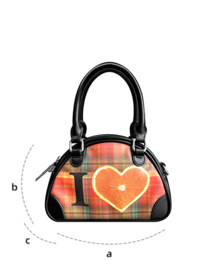 Summer Fruit Dopamine Plaid Genuine Leather Bag