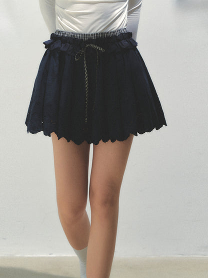 Embroidered Elastic Waist Skirt - CHINASQUAD