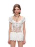 Jacquard Cotton Puff Sleeve Cropped Top 1Jinn Studio