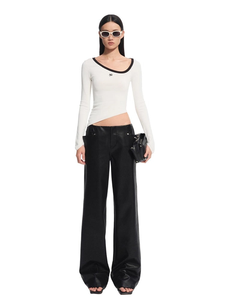 Irregular Crewneck Knitted T-Shirt