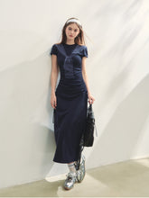 Printed Side Gathered Tie Dress - CHINASQUAD