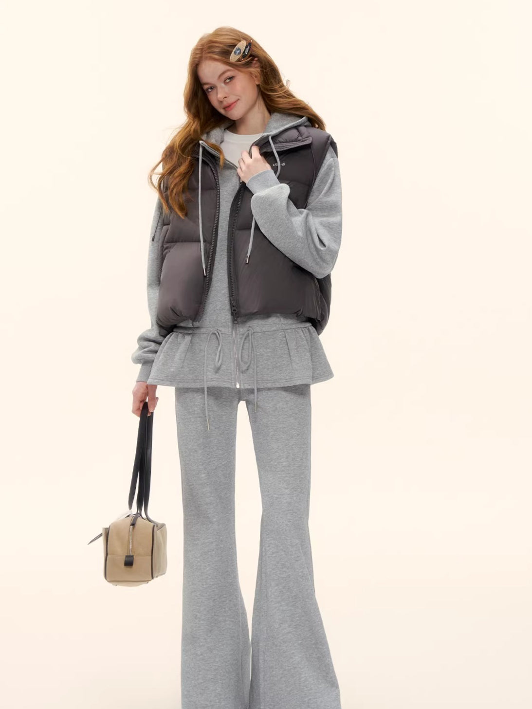 White Duck Down Puffer Stand-Collar Vest