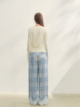 Lace Panel Checked Straight-Leg Pants - CHINASQUAD