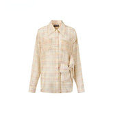 Pink & Yellow Bow Tie Plaid Shirt - CHINASQUAD