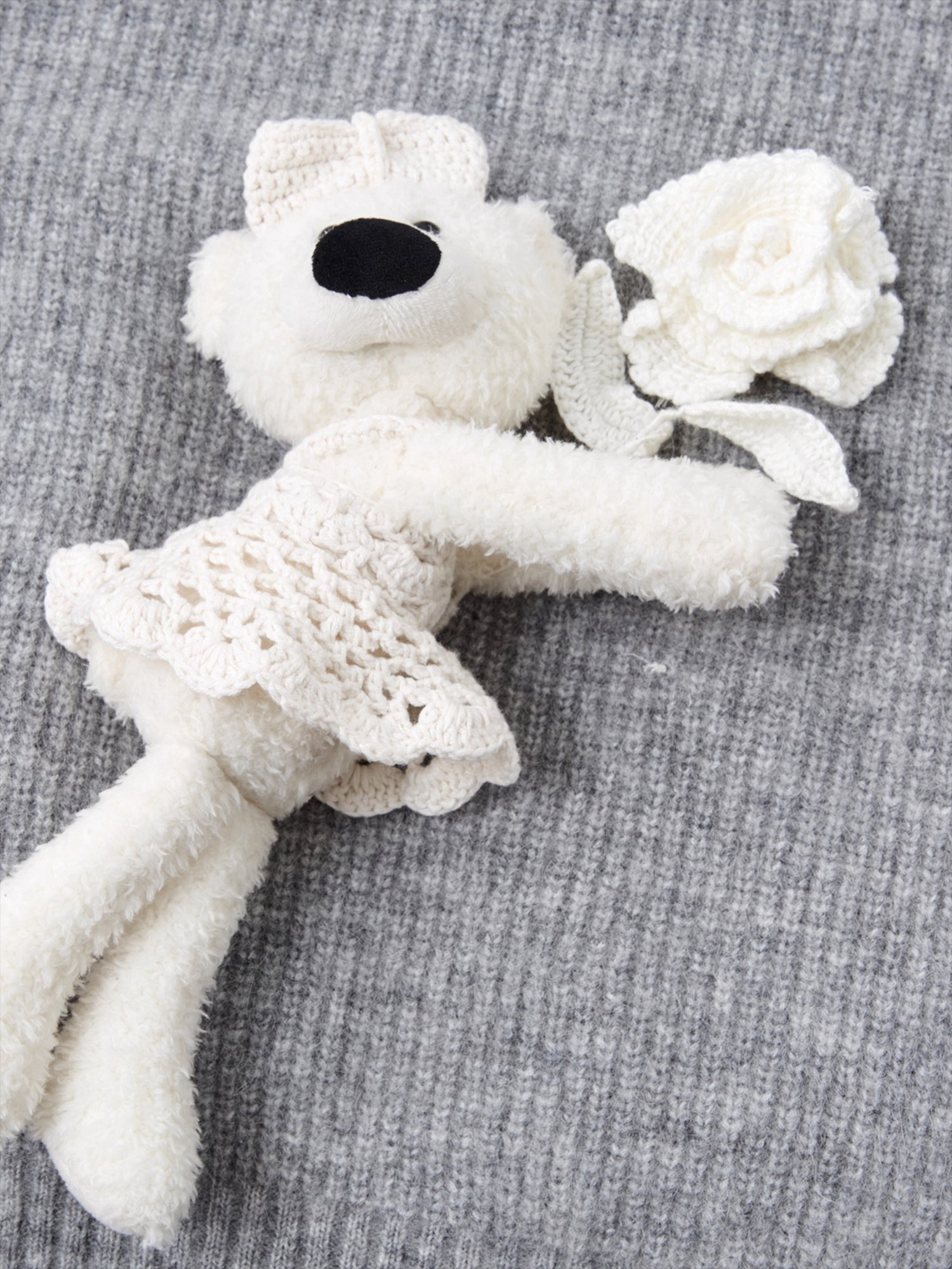 Crochet-Trim Knit Hoodie