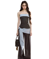 Contrast-Bandeau Tailored Two-Piece Set - CHINASQUAD