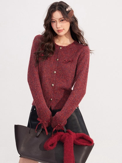 Bow-Detail Soft-Touch Knit Sweater