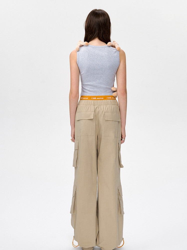 Elastic Waist Cargo Pants