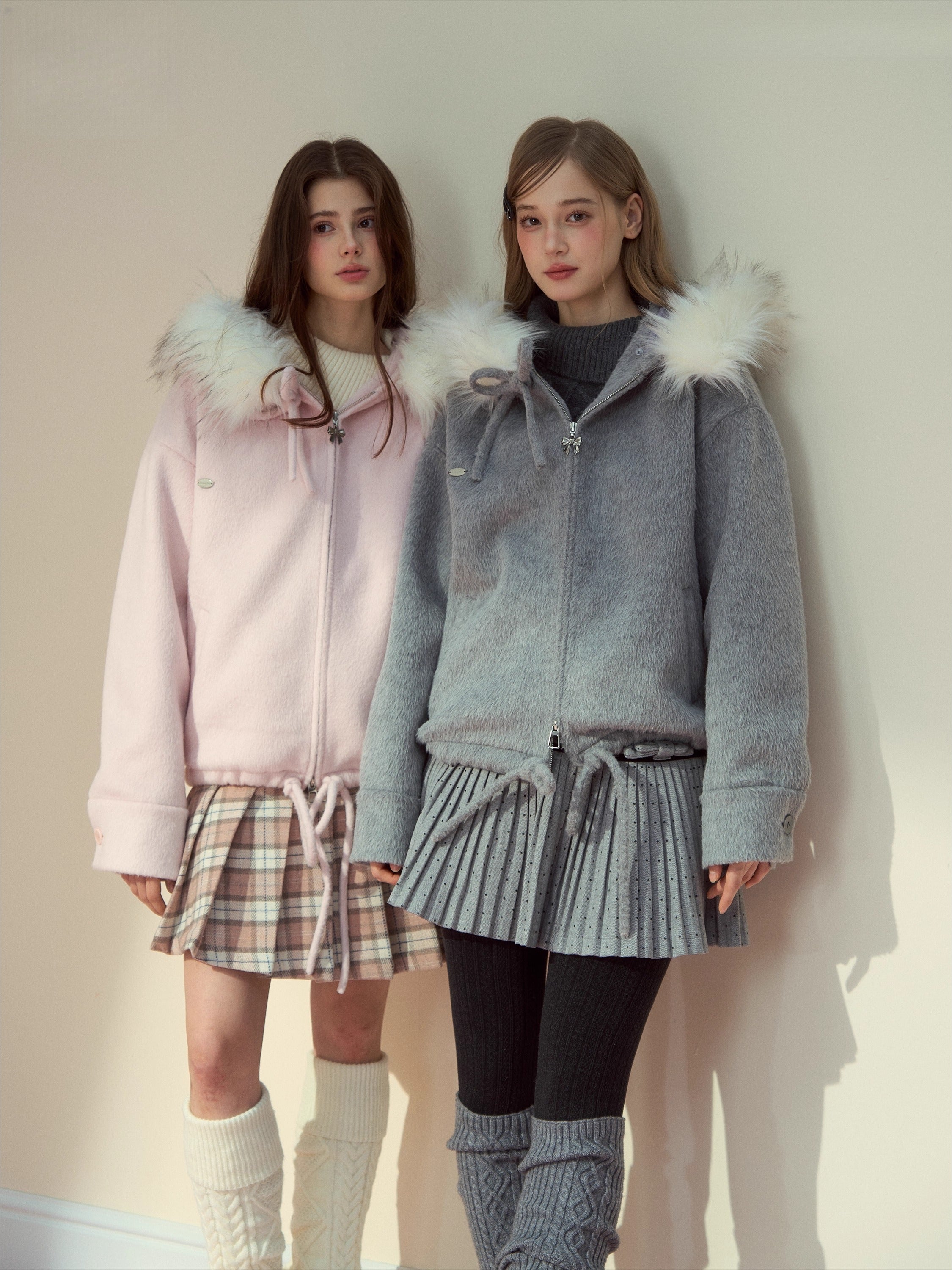 Rose Hooded Wool-Blend Jacket