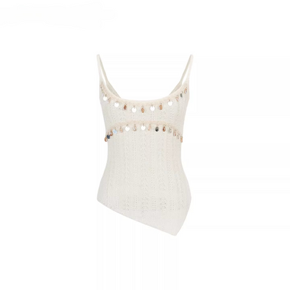 Embellished Knit Cardigan &amp; Camisole Set