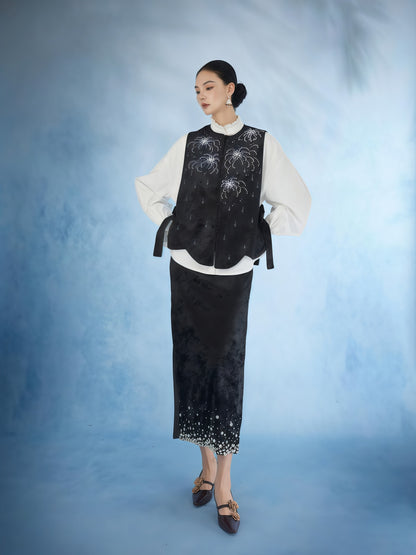 Celestial Spark Embellished Layered Tailored Set
