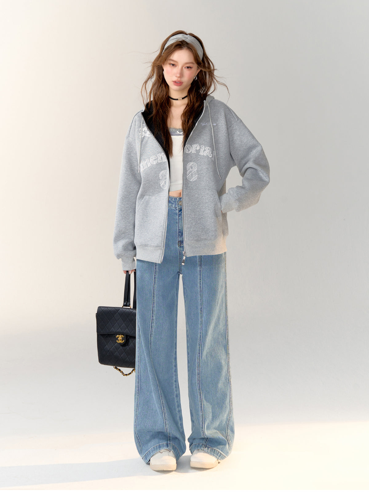 Line Divider Straight-leg Jeans