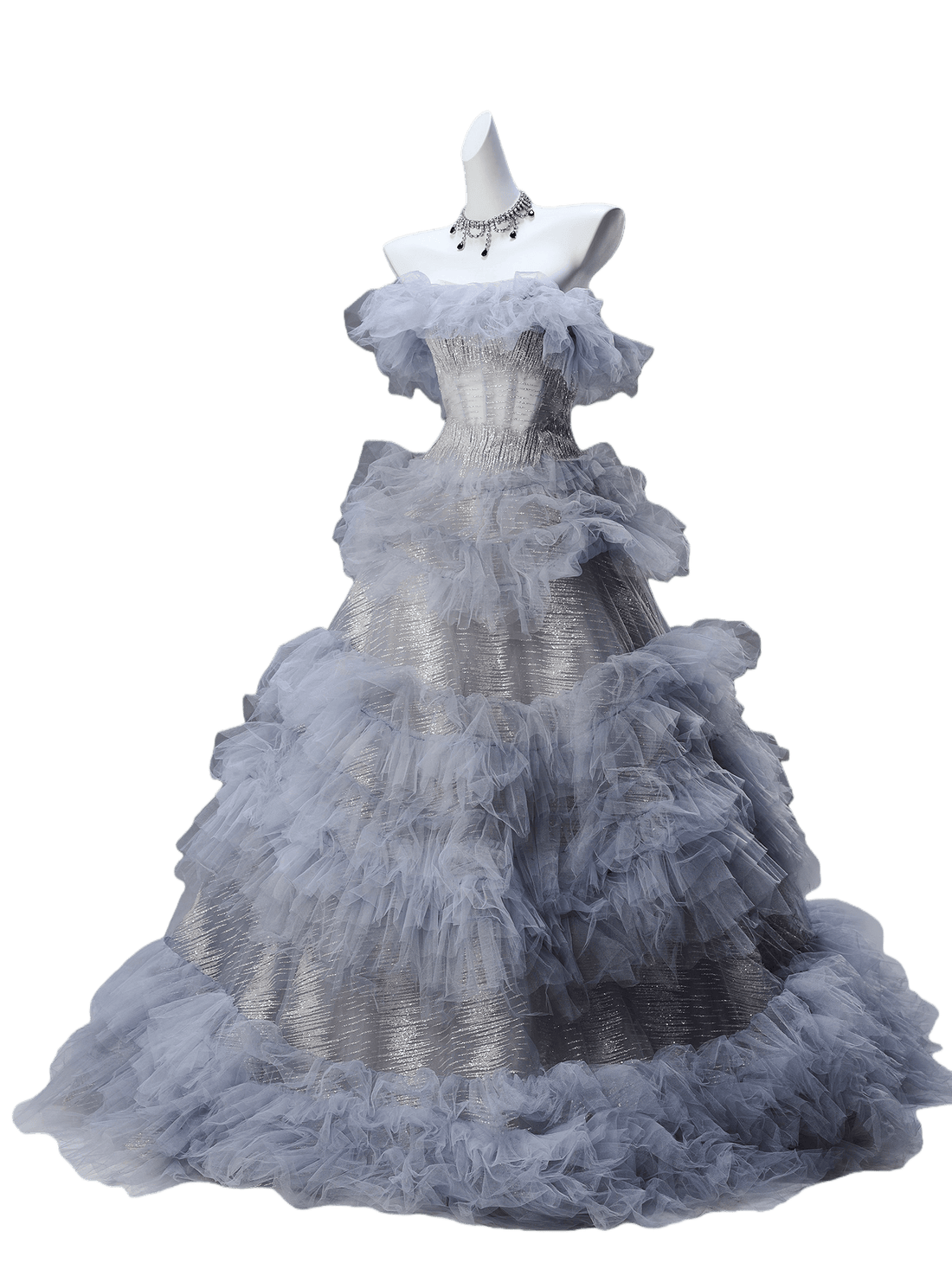 Bolli Tulle Ball Gown with Metallic Shimmer