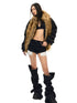 Fur Collar Oversized Down Flight Jacket - CHINASQUAD