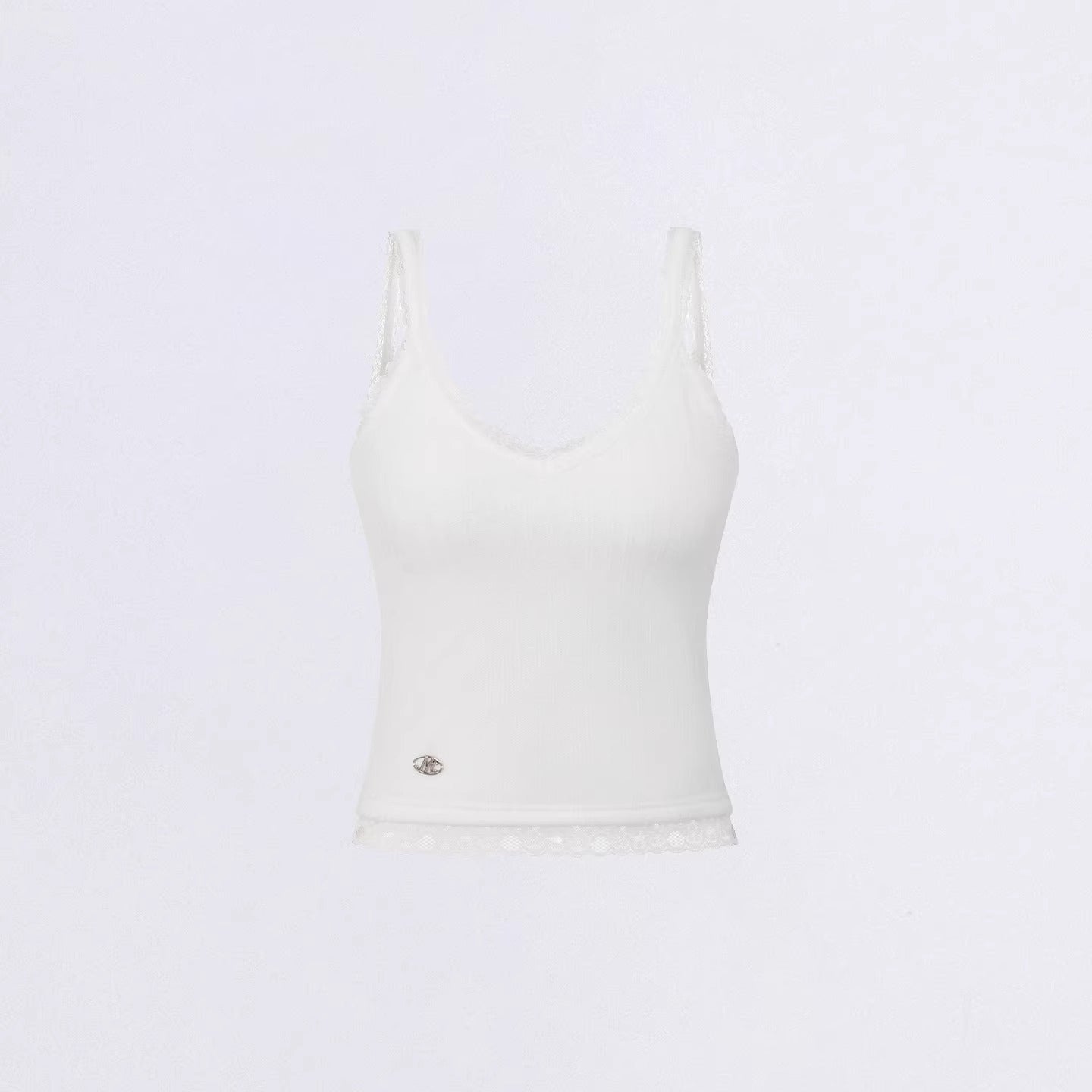 Lace-Trim V-Neck Knit Vest