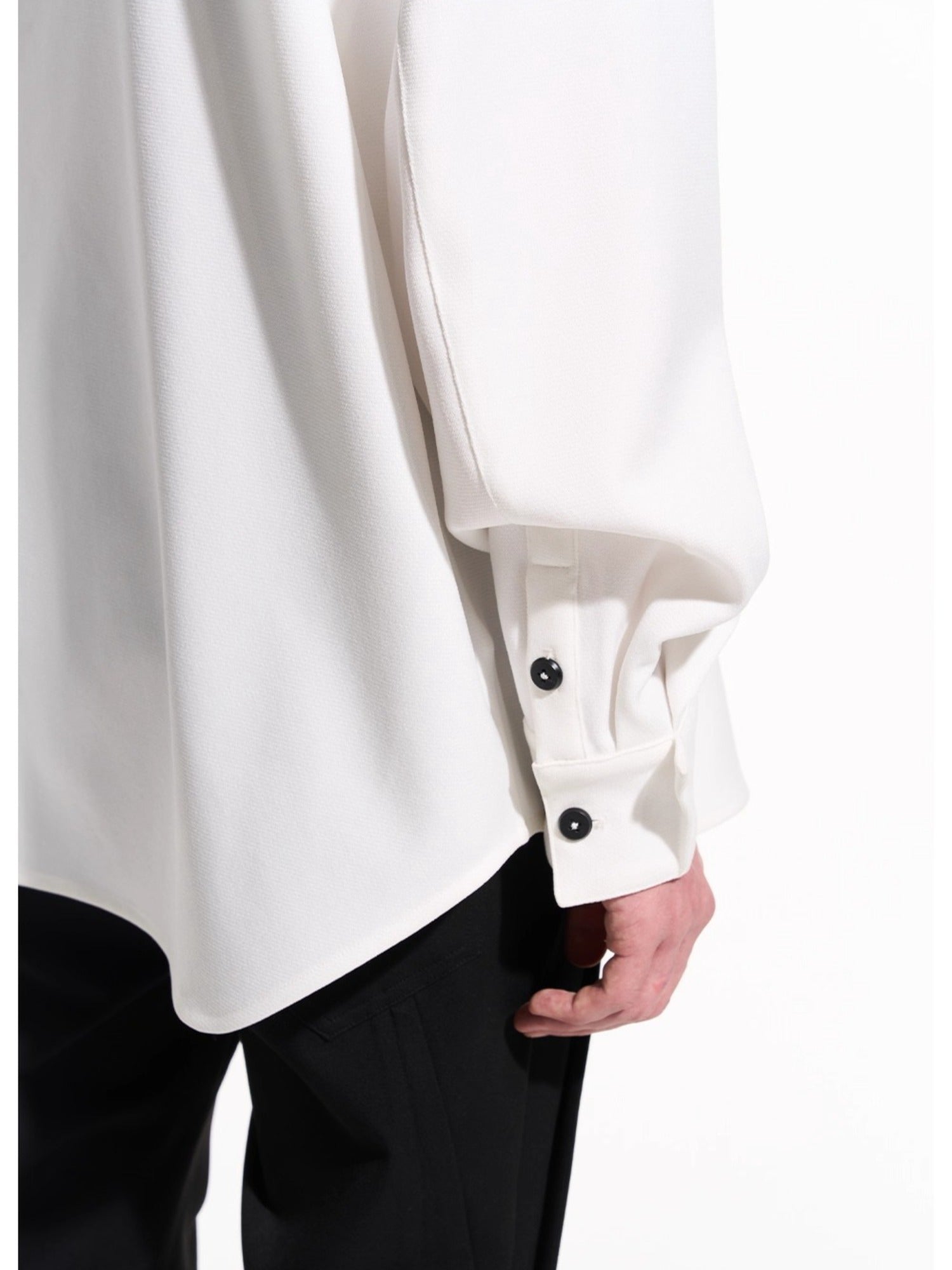 Layered Contrast Multi-Collar Asymmetric Shirt