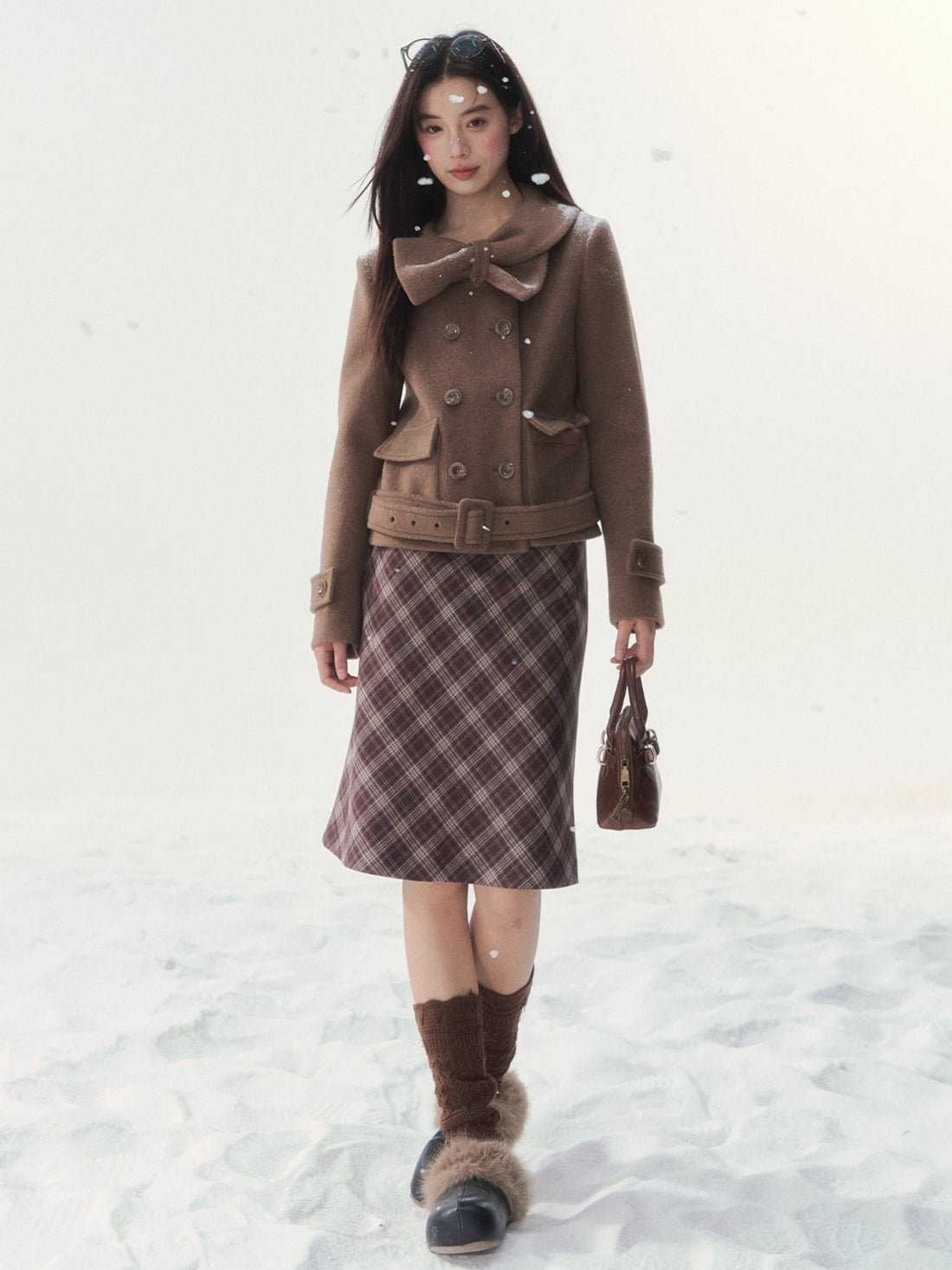 Vintage Double-Breasted Chestnut-Warm Jacket