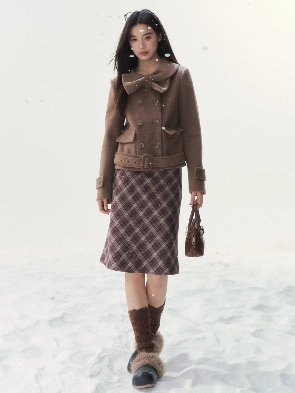 Vintage Double-Breasted Chestnut-Warm Jacket