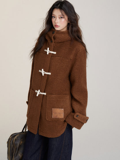 Preppy Plaid Shearling Coat