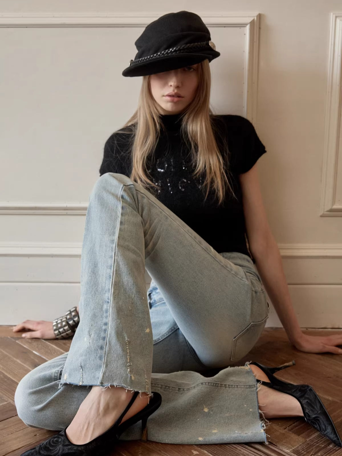 Court-Style Pleated Soft Baker Boy Cap