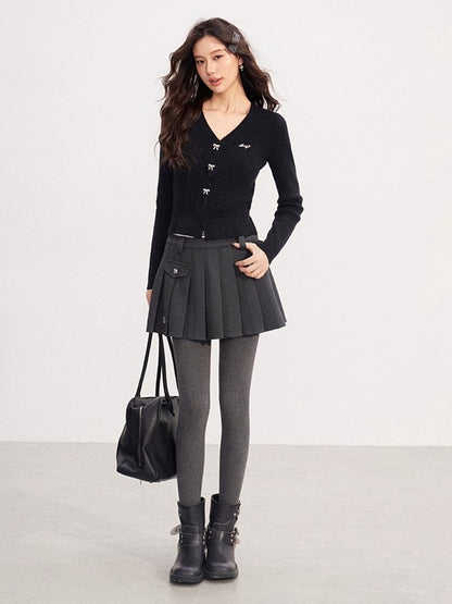 Shimmer Soft-Touch Knit V-Neck