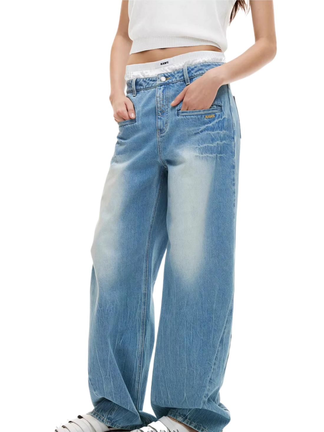 Breathable Relaxed Straight-Leg Denim Jeans