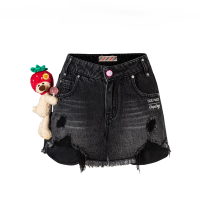 Distressed Denim Shorts