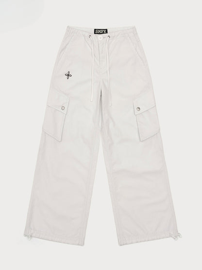 Drawstring - Adjustable Wide - Leg Utility Pants