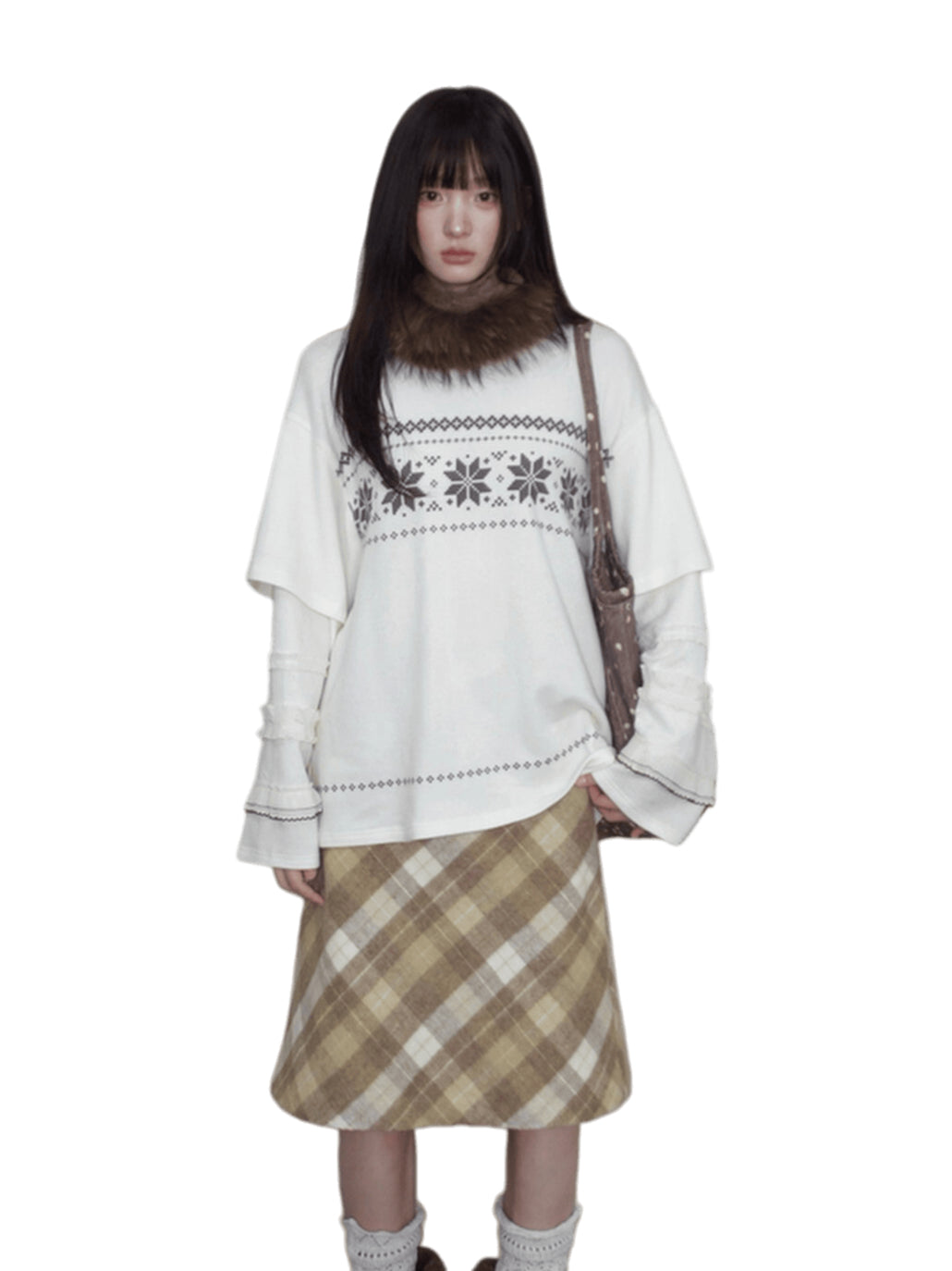 Layered Lace-Trim Long-Sleeve T-Shirt