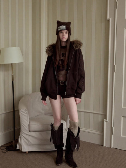 Faux-Fur Sweatshirt &amp; Jogger Set