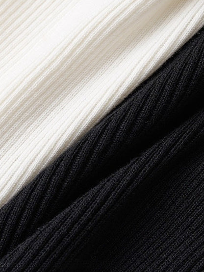 Sculpted Off-Shoulder Wool Blend Crewneck