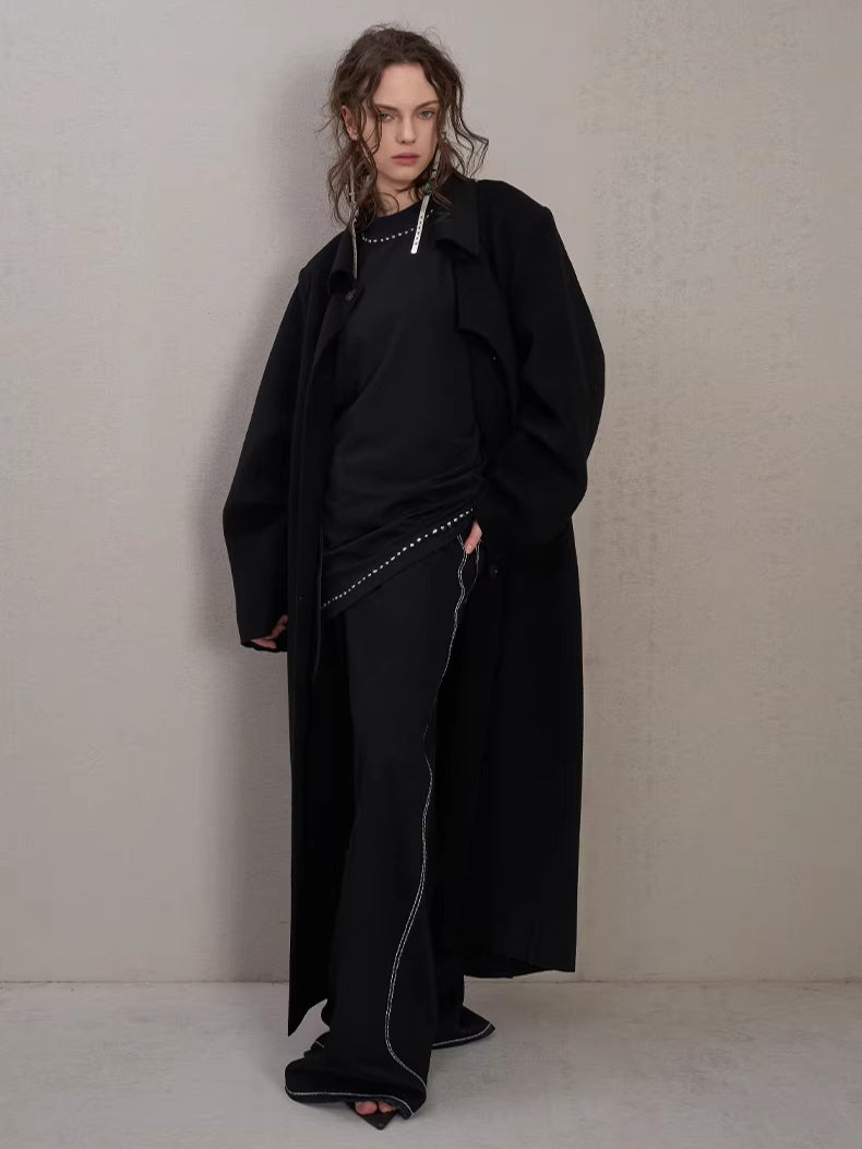 Double-Faced Wool Long Coat