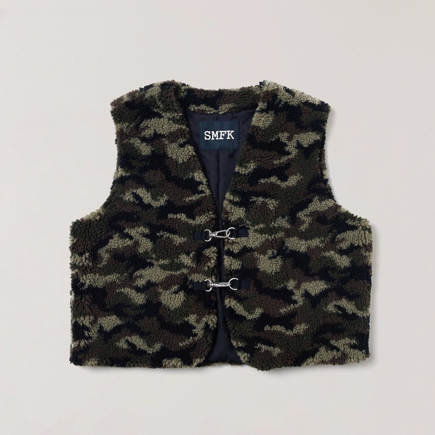 Cross Relic Oversized Faux Fur Vest