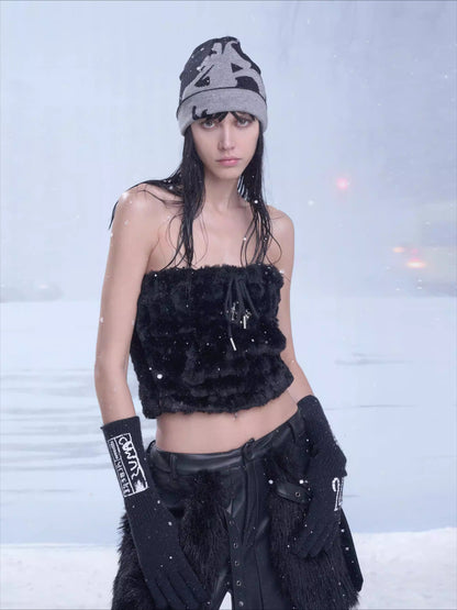 Printed Branded Knit Gloves