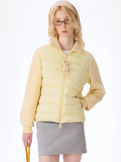 Knit Panel Plush Doll Down Jacket