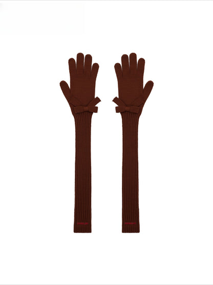 Textured Wool-Blend Knit Gloves