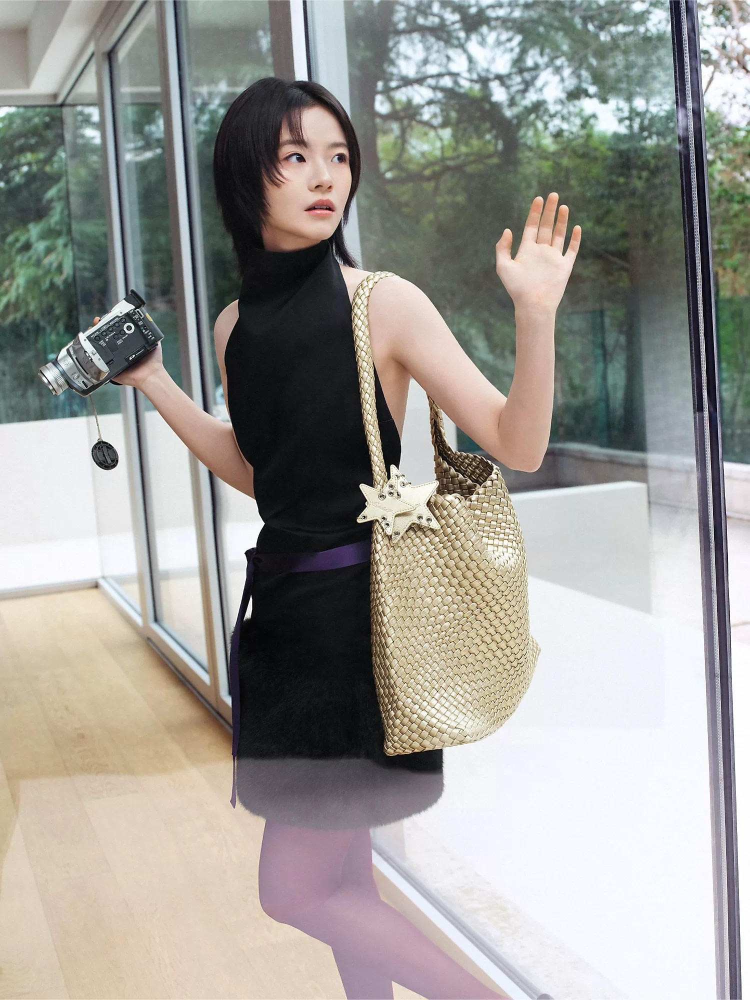 Large Woven Hobo Tote Shoulder Bag ECODAY
