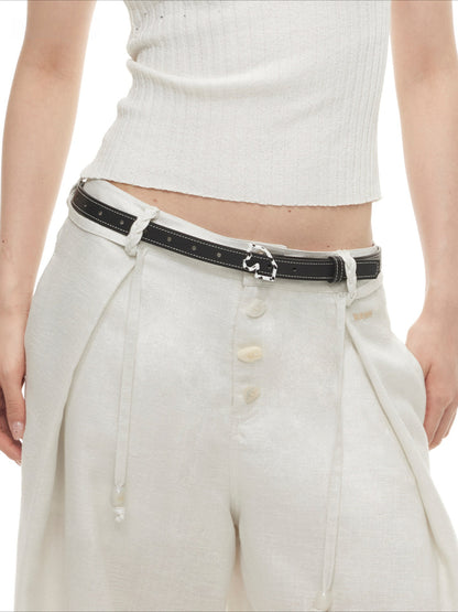 Montaigne Horseshoe Buckle Leather Belt
