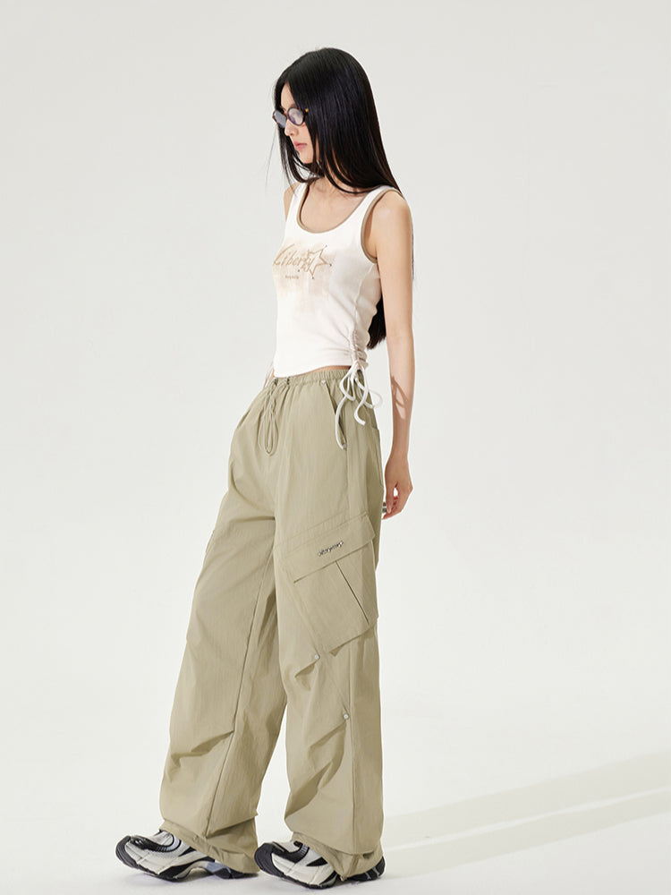 Pleated Low-rise Cargo Pants - CHINASQUAD