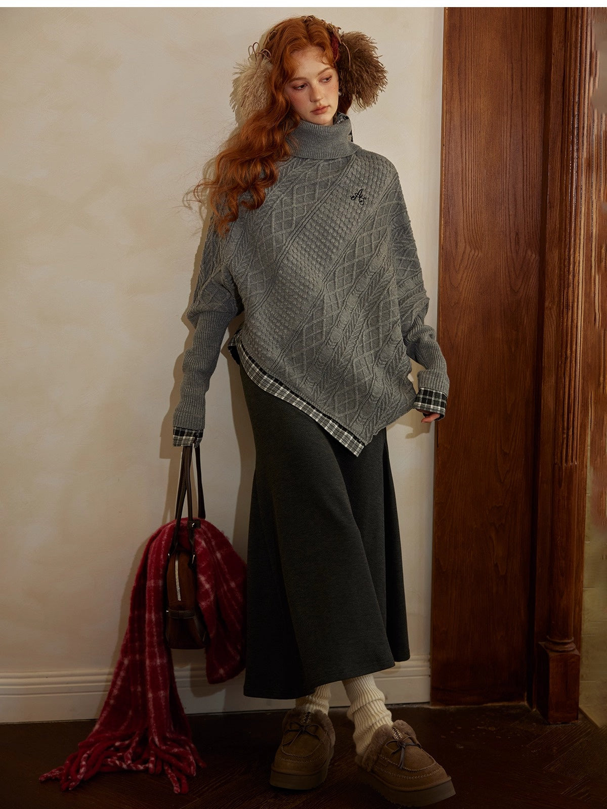 Fishtail Knit Midi Skirt
