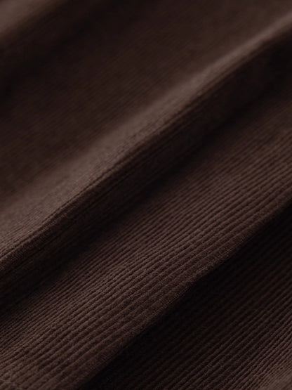 Charm Hazelnut Corduroy Pleated Skirt