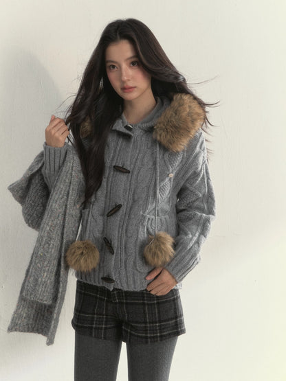 Textured Cable-Knit Wool Sweater