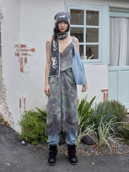 Fair Isle Pony Jacquard Knit Beanie