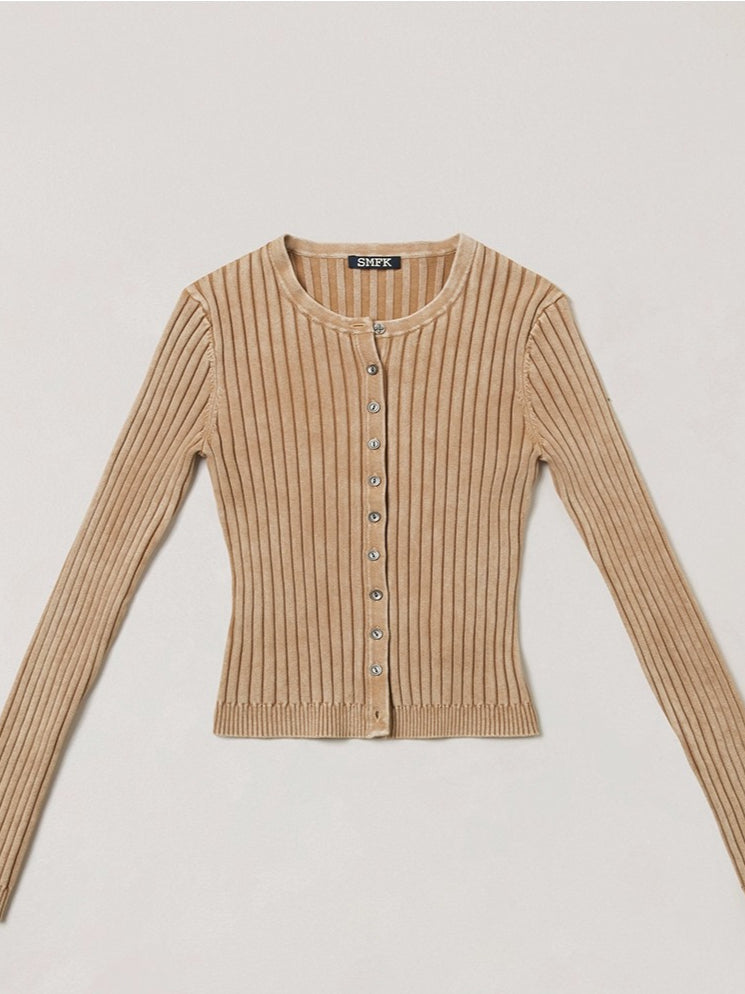 Wild Retro Ribbed Knit Cardigan