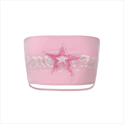 Punk Graphic Strapless Bustier