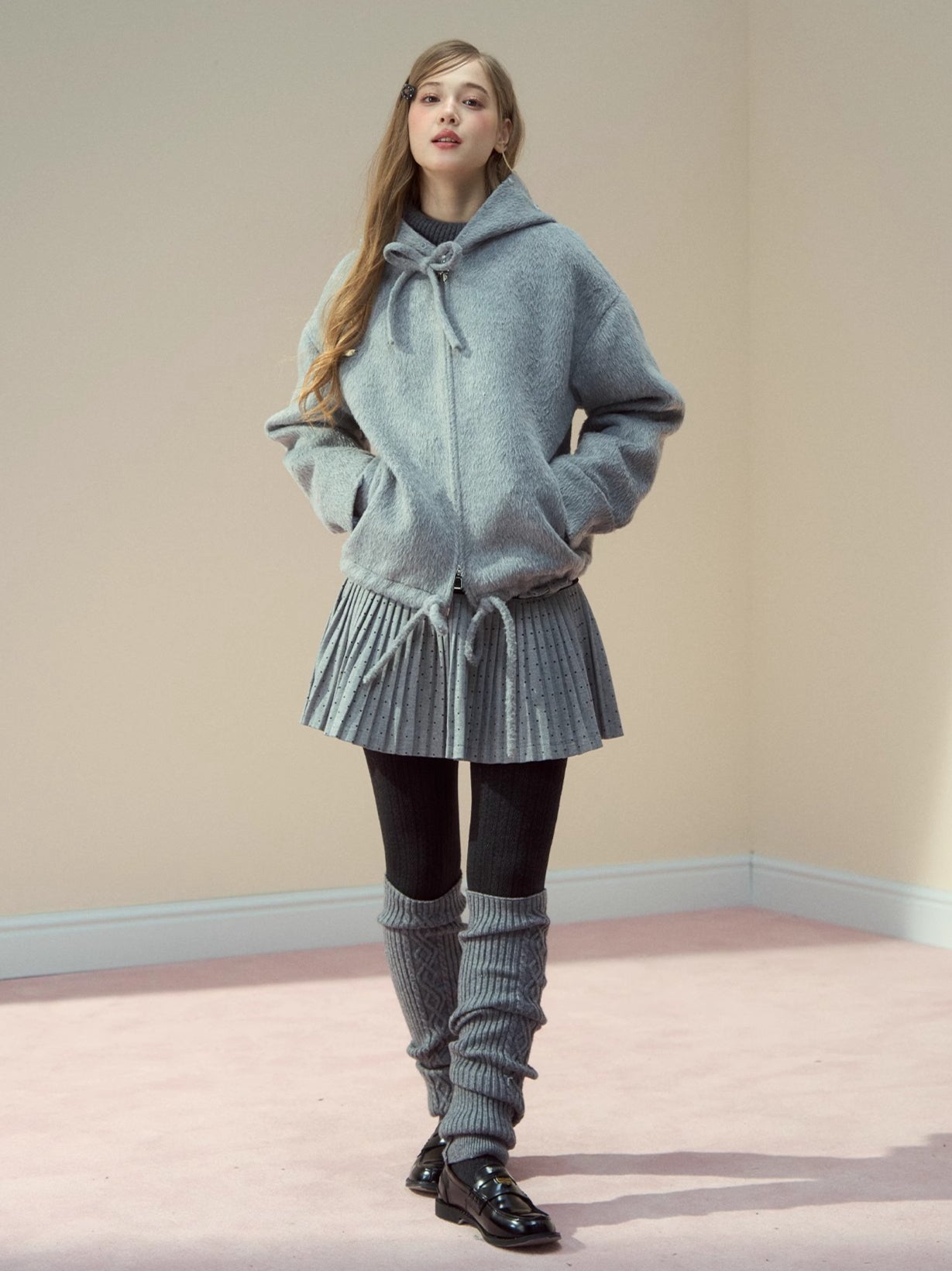 Rose Hooded Wool-Blend Jacket