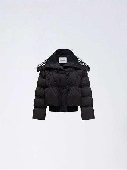 Contrast Panel Sailor Collar Down Jacket