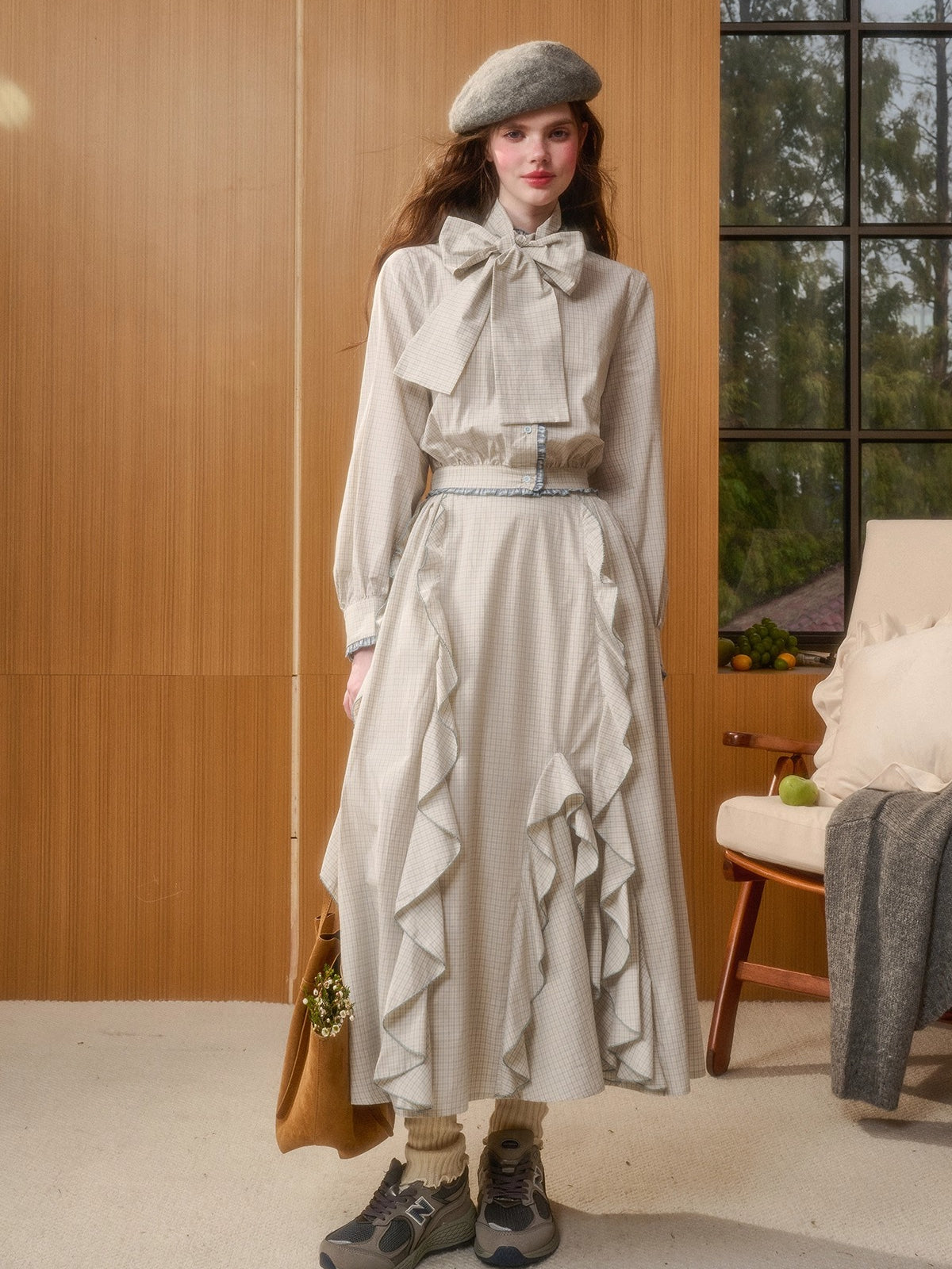 Organic Cotton Gingham Blouse Set