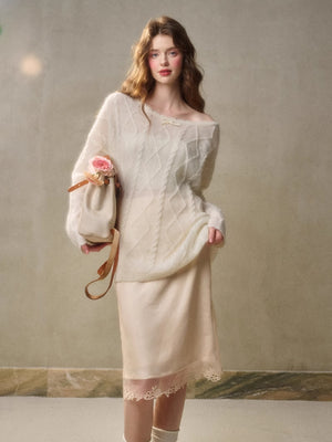Beige Middle Skirt / S