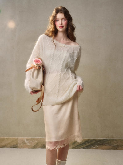 Beige Middle Skirt / S